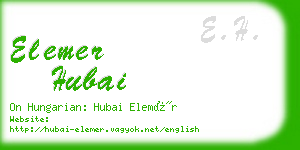 elemer hubai business card